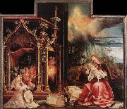 Matthias  Grunewald Concert of Angels and Nativity oil painting reproduction